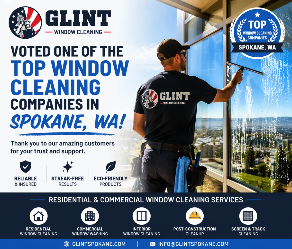 Glint voted one of the top window cleaning companies in Spokane, WA